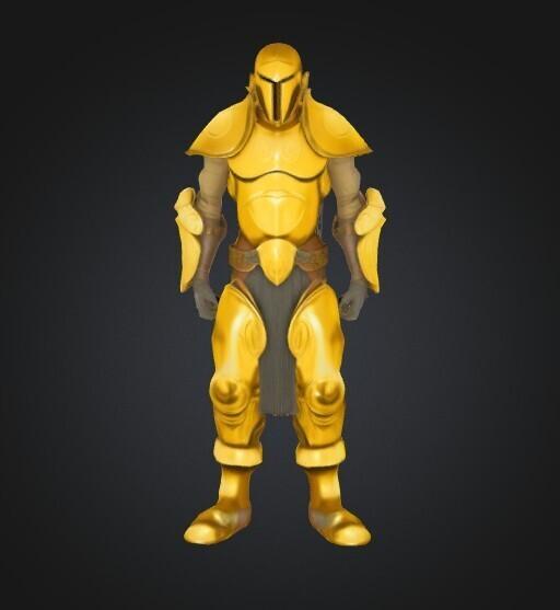 Tibia - Golden Outfit Set Model-STL File | Miniature - Replica -Retro Gaming Characters -Collector's Figurine
