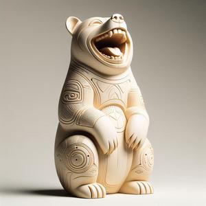 510 Laughing Bear Totem - Full-Body 3D Model, magic, collectible, witch, dinosaur, wooden, knight, viking, dragon, dnd, cat, monster hunter, dog, monster, totem, totemic