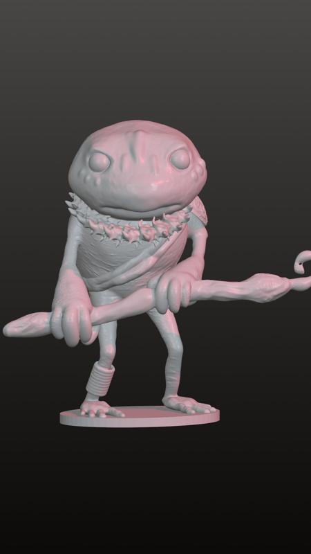 D&D Frog miniature fantasy warrior dungeon dragon
