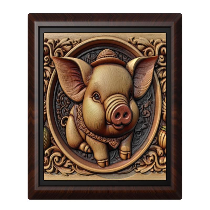pig animal wall art relief wall decor