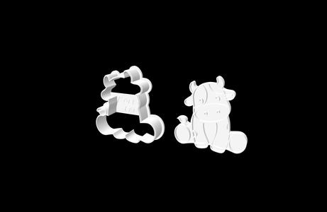 Farm Animals - Sitting Cow - Cookie Cutter (3 sizes)