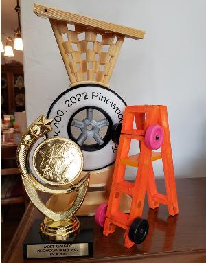 Ladder themed pinewood derby racer