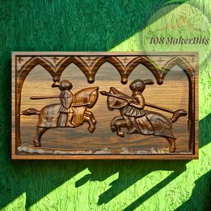 Medieval Jousting Knights Relief – CNC Router Bas-Relief STL File for Aspire & ArtCAM and 3D printing
