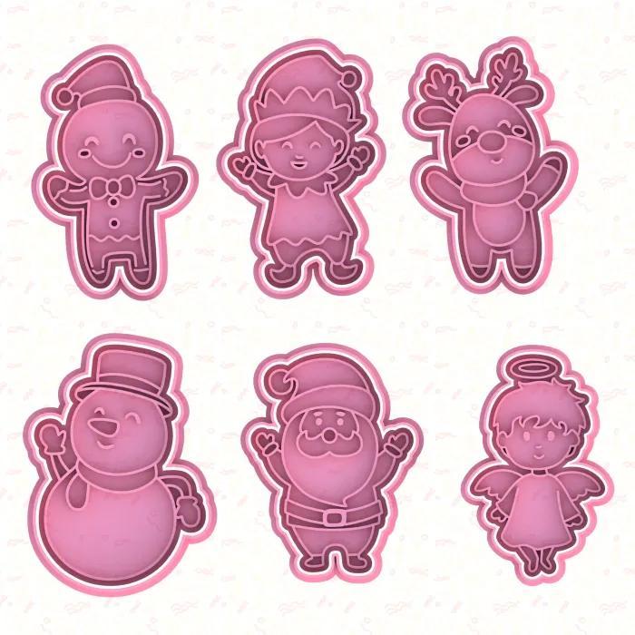 Happy Christmas cookie cutter set of 6