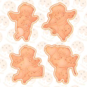 Cupid cookie cutter set of 4