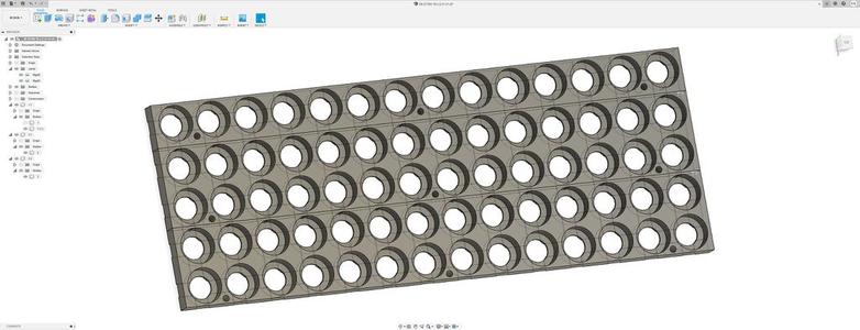21700 Lithium Battery Pack Side Bracket - 5 rows x 14 columns