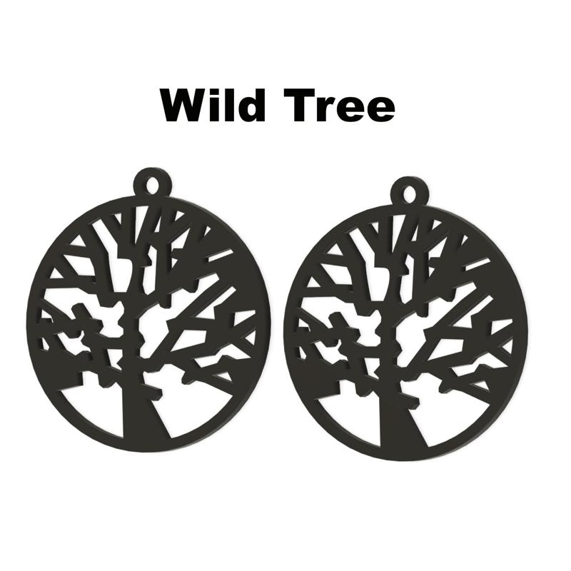 Wild Tree Earrings - 3D Printable Jewelry