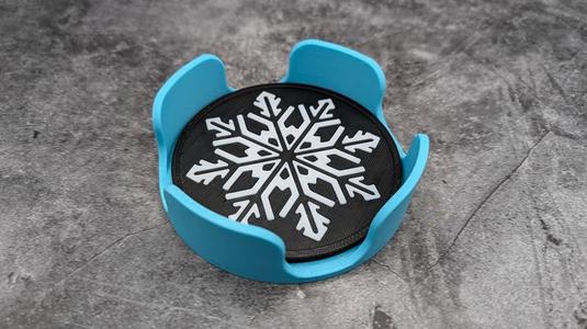 Snowflake Coster and matching holder 