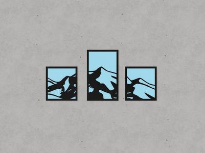 Mountains Wall Art 2D Triptych Mural