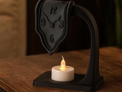 Melting Clock Candle Holder — Surrealist Decor