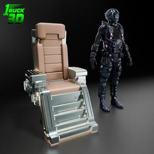 🟢 Sci-Fi Futuristic Chair #1 for 3.75" (1:18) Figure Dioramas