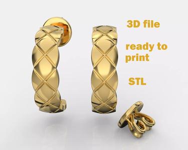 Jewelry fashion earring - Printable file STL 3dm