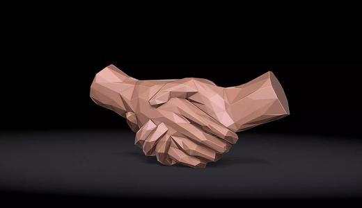 Shake hands Triangulated Stylized