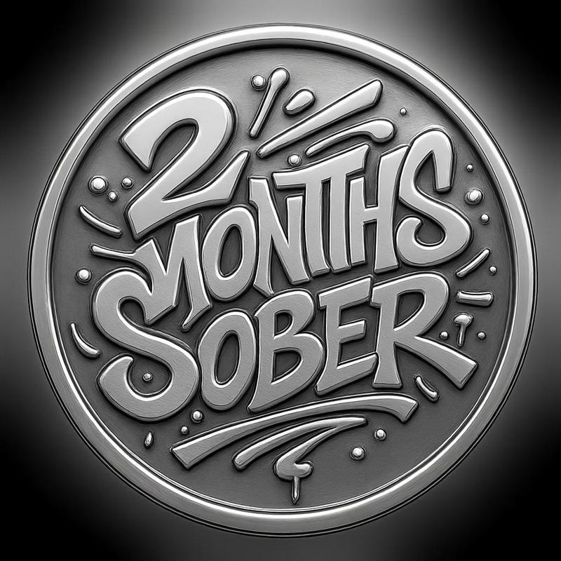 2 MONTHS SOBER COIN TOKEN WALL ART