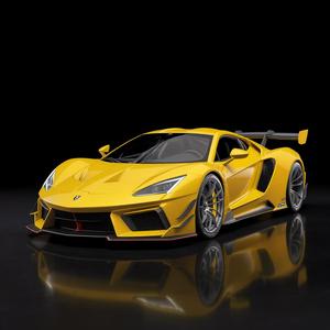 High Performance Yellow Race Car