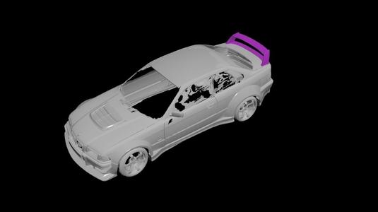 BMW E36 big wing spoiler GTR 1/1