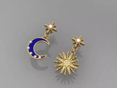 MOON STAR EARRING
