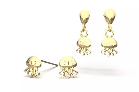 Oceanic Animal Stud and Dangling Earring Pack - Jellyfish