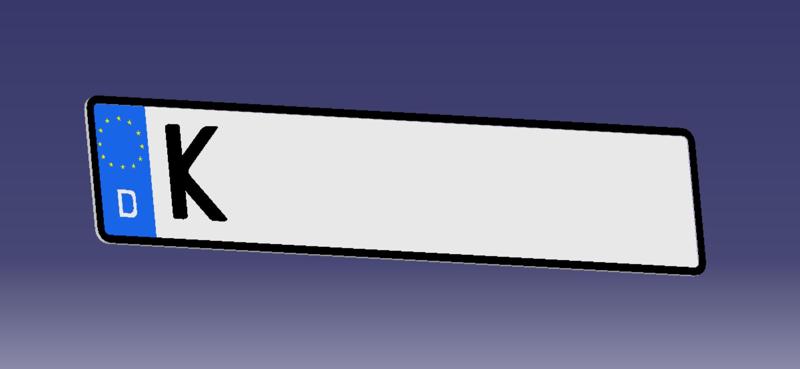 GERMAN LICENSE PLATE - K