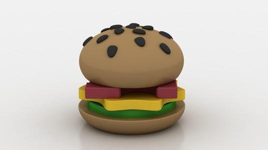 Cartoon Hamburger Model 3d printable model