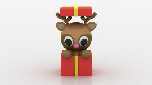 Christmas reindeer 3D printable model