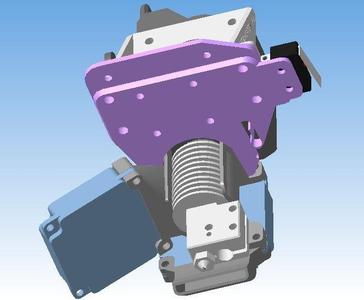 E3D V6 Volcano 4010 blower fan holder & Carriage for H-Bot