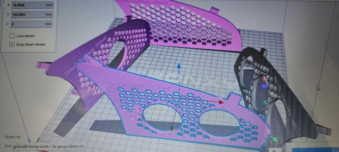 bmw e36 front grill gauge 52mm honney comb and clean