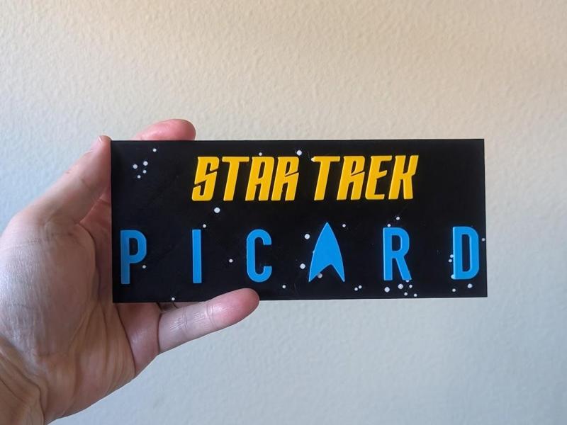 Star Trek Picard Logo with Frame + Stand