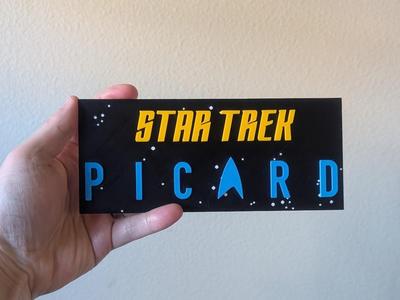 Star Trek Picard Logo with Frame + Stand
