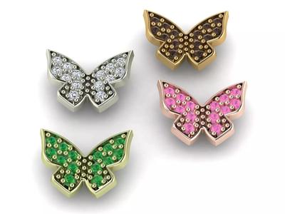 Pendant earrings brooch or medallion with butterfly design