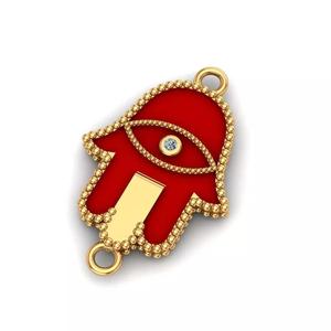 Jewelry enamel hamsa charm