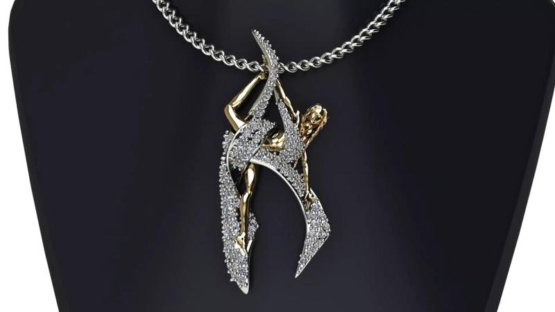 ballerina dance ribbon pendant