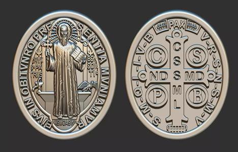 Saint Benedict Oval - Sao Bento Pendant Pingente