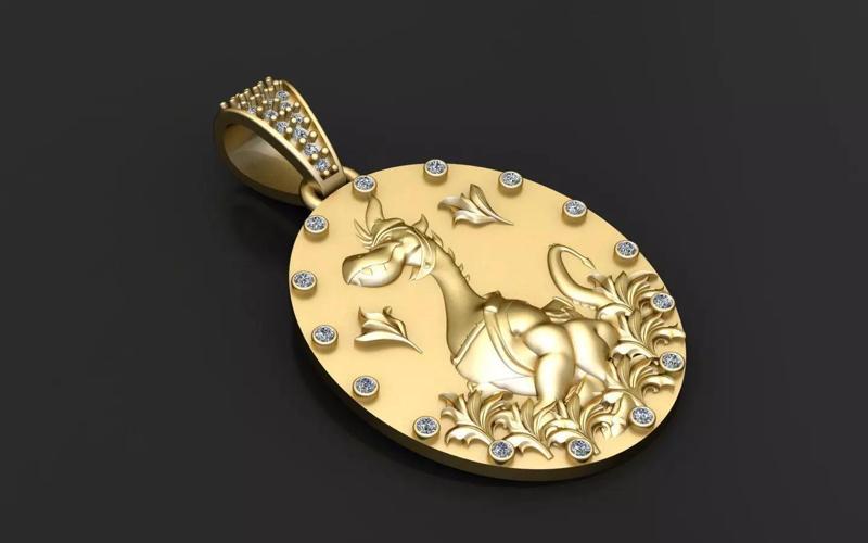 DRAGON ANIMAL COIN PENDANT 3D PRINTABLE MODEL