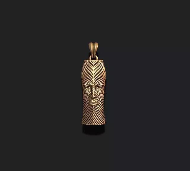 Face african mask maori pendant