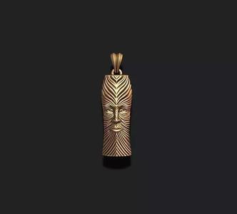 Face african mask maori pendant