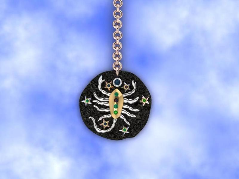 scorpio zodiac coin necklace