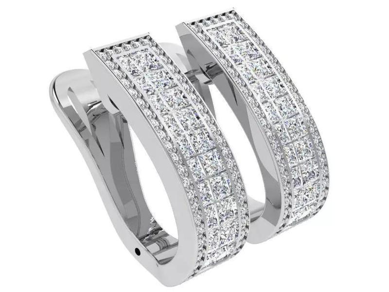 Princess Diamond English Lock Earring 4685