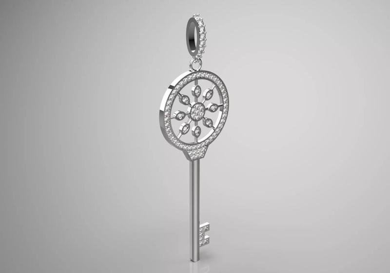 diamond key pendant jp0139