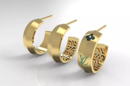 minimal enamel earring LV