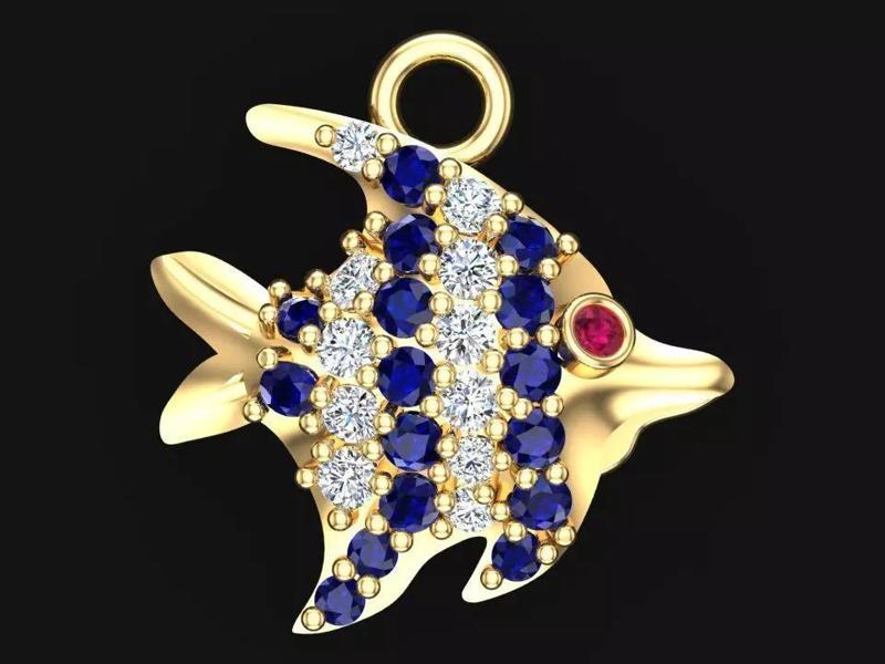 Fish pendant - Fish necklace - Womens pendants - N104