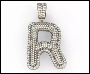 R BUBLLE FONT PENDANT