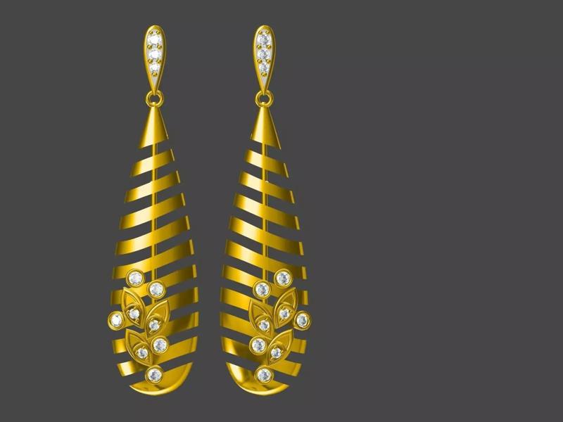 Earring gold earrings with diamonds