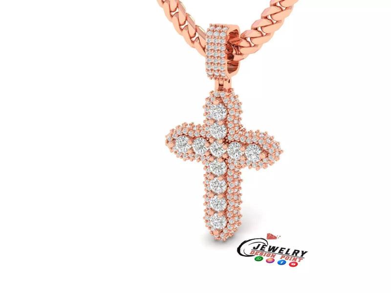 Custom Cross Diamond Pendant - Crucifixion Cross Necklace