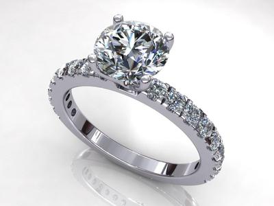 Solitaire Diamond Woman Engagement Ring