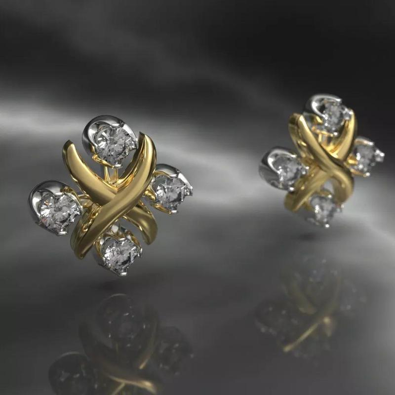 Tiffany Pusset X Earrings With Gems