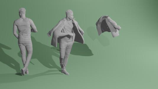 Raymond character with jacket