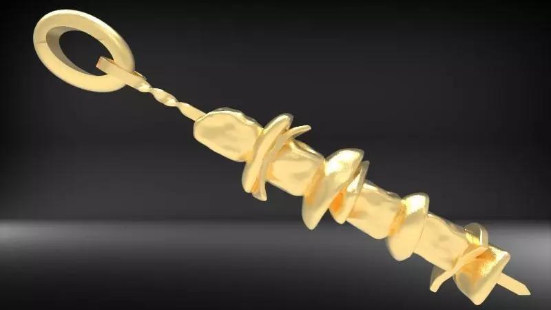 Grilled Steak Kebab Pendant Charm Necklace Jewelry