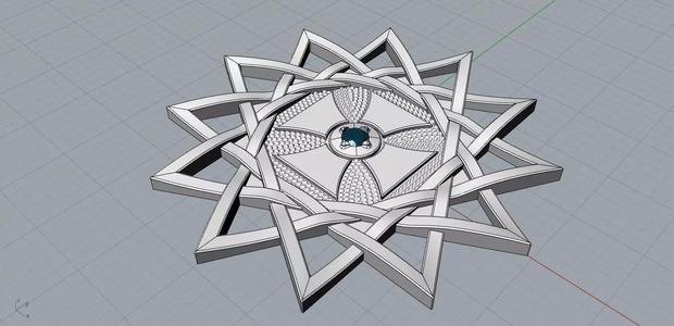 Ertsgamma golden star with diamond in center