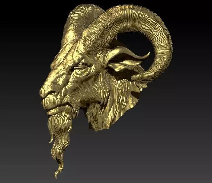 Horned Ram Head Pendant